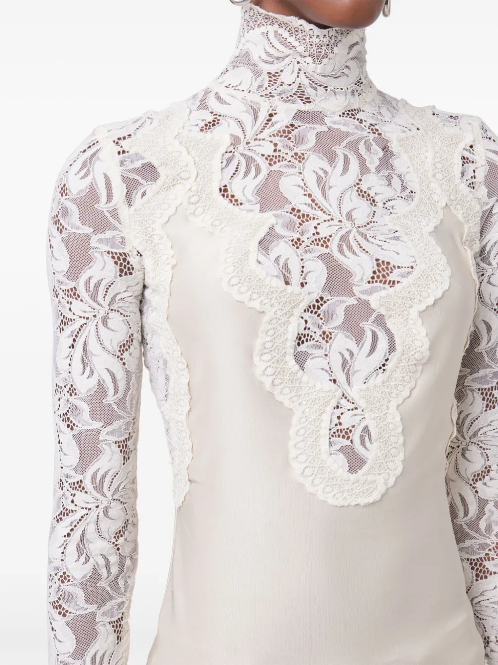 Tops Blouse satin et dentelle Rabanne Blanc Femme