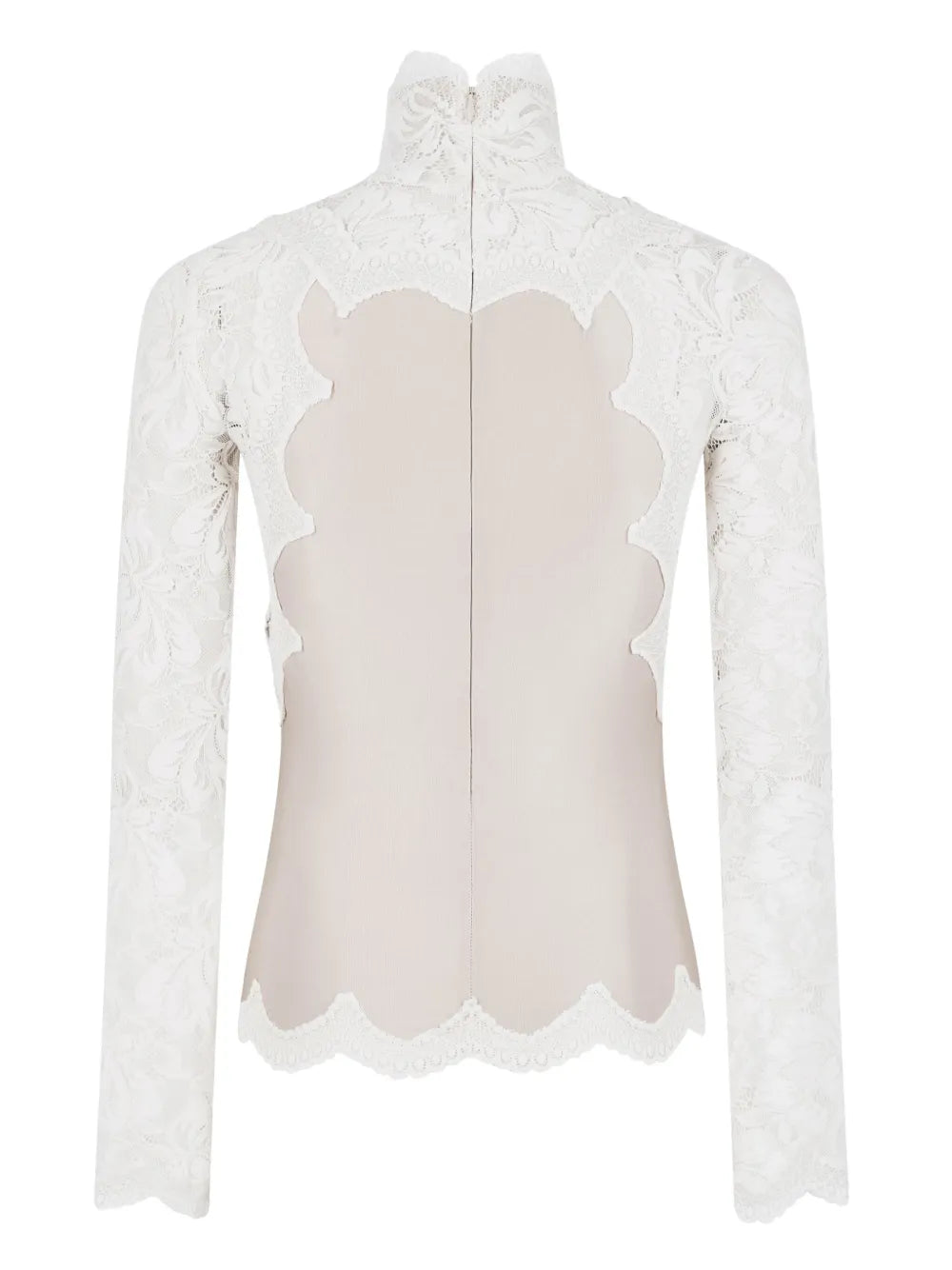 Tops Blouse satin et dentelle Rabanne Blanc Femme