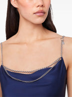 Robes Robe longue en satin Rabanne Bleu foncé Femme