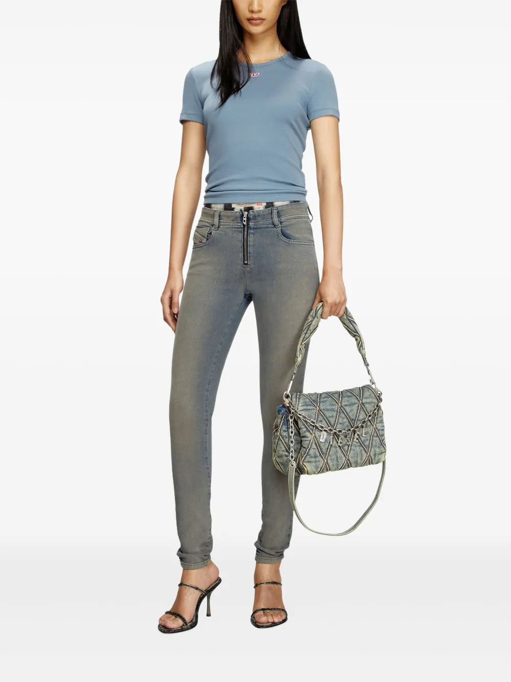 T-shirts T-shirt T-Ele-Long Diesel Bleu Femme