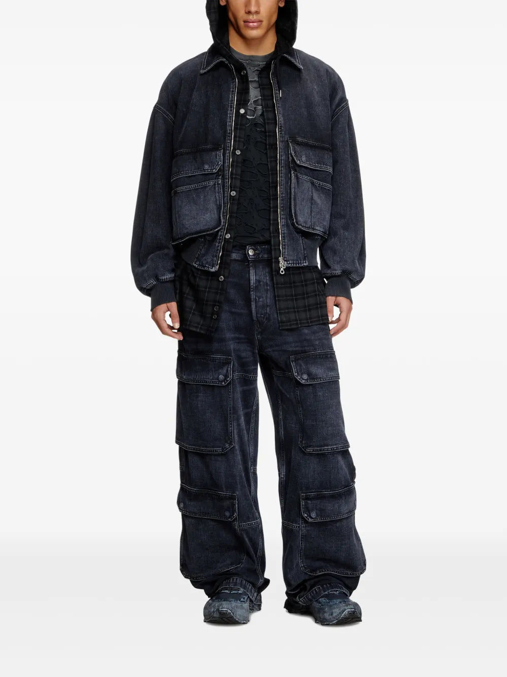 Giacche D-Kurz Denim Bomber Diesel Nero Unisex