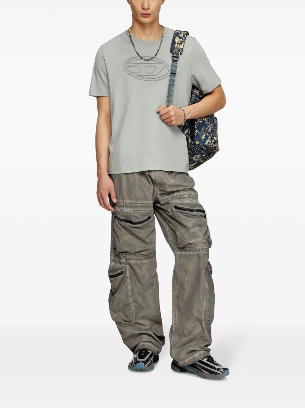 T-shirts T-shirt gris T-Adjust-Bigoval Diesel Gris Homme