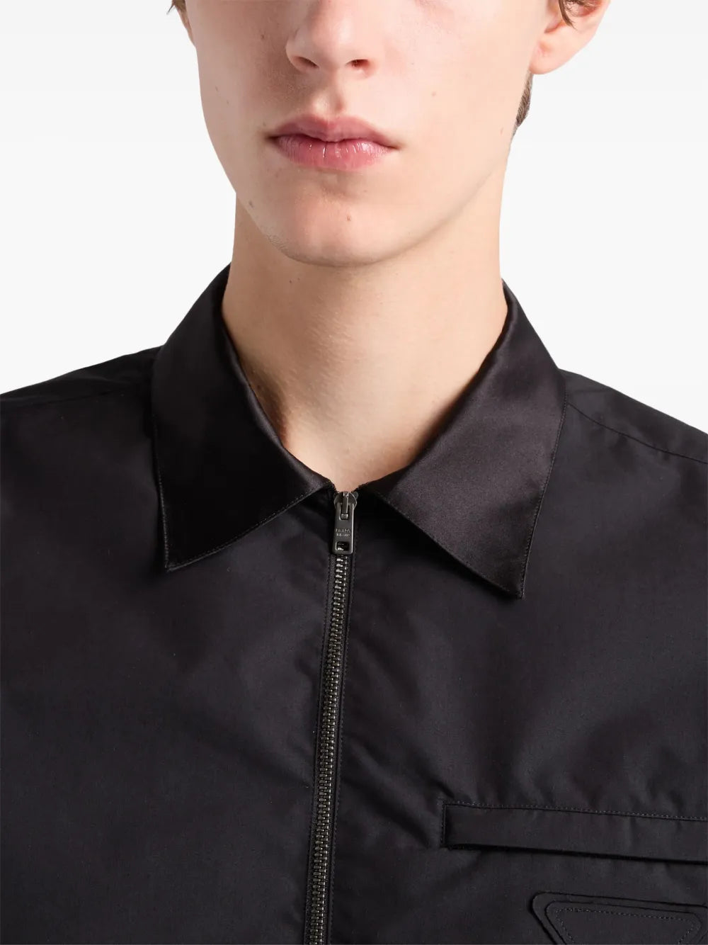 Jaquetas Camisa de Algodão Técnica Prada Preto Homme