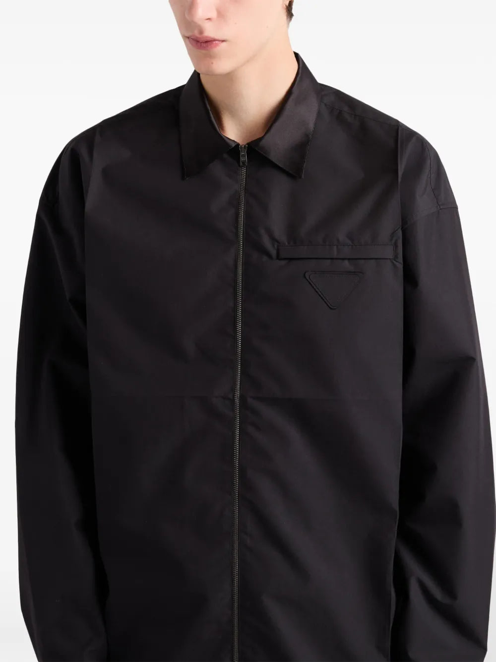 Jaquetas Camisa de Algodão Técnica Prada Preto Homme