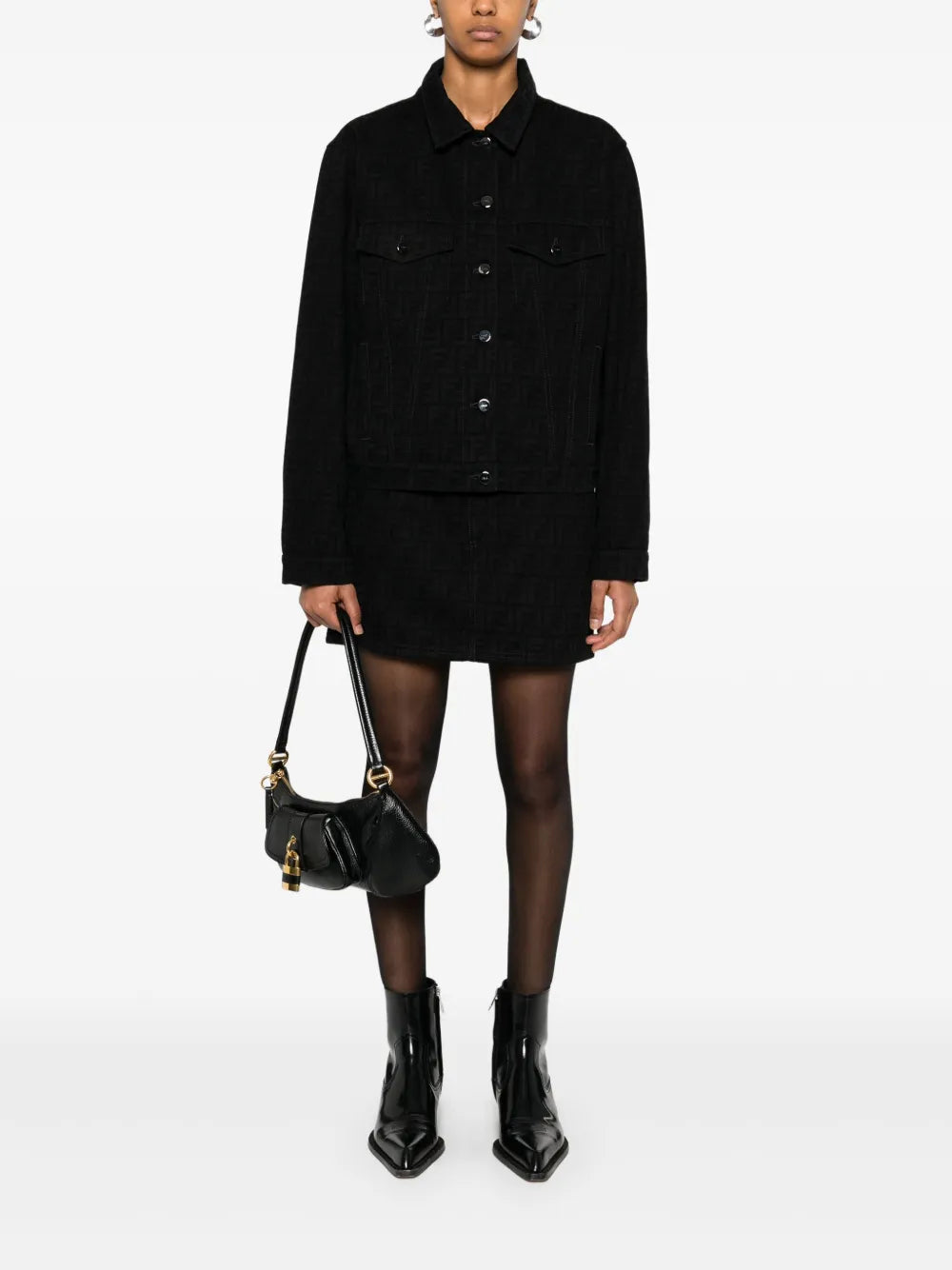 Gonne Gonna Denim FF Fendi Nero Donne