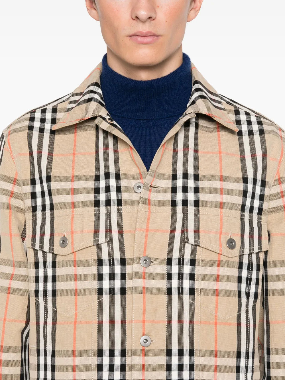 Chaquetas Chaqueta de mezclilla a cuadros Burberry Beige Homme