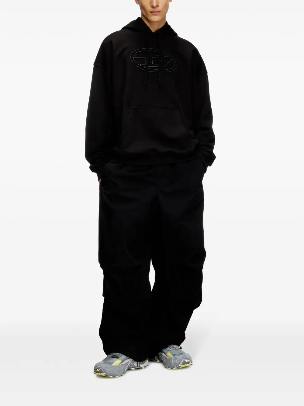 스웨트셔츠 후드티 S-Ummer-Bigoval Diesel 검은색 남여공용
