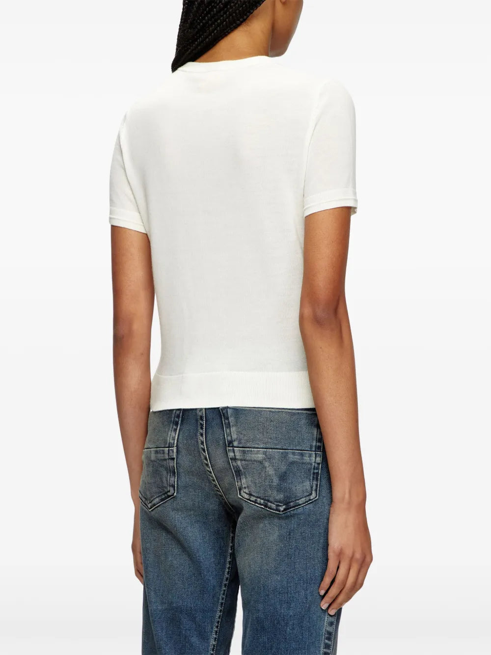니트웨어 쇼트 슬리브 니트 M-라인 Diesel 하얀색 여성