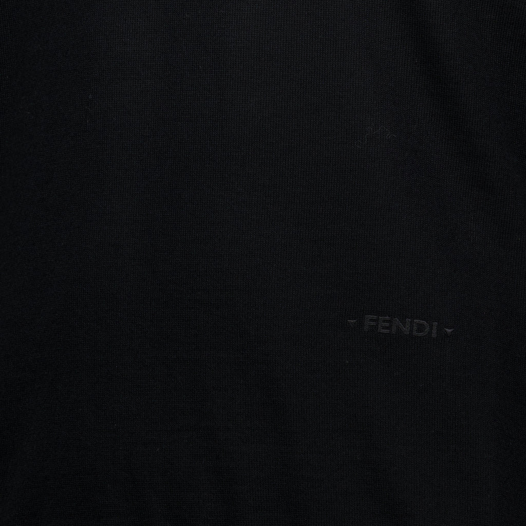 Maille Pull noir en laine fine Fendi Noir Homme