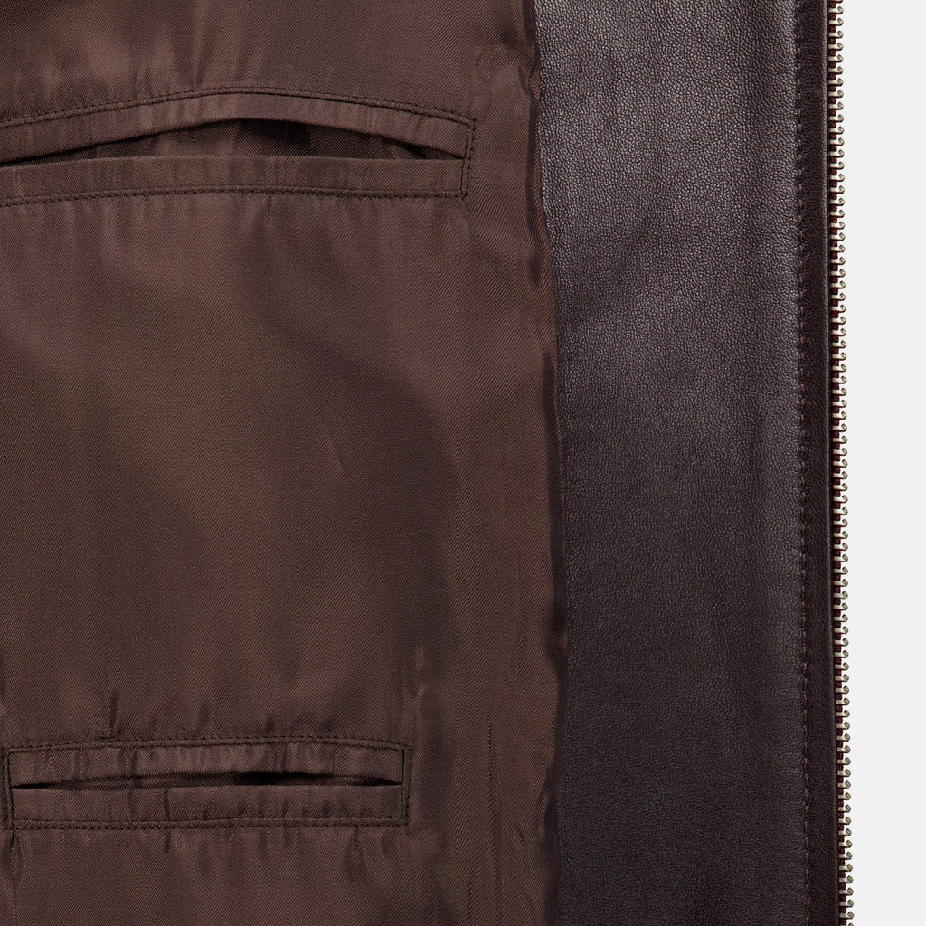Manteaux バーガンディレザージャケット Ami PARIS Bordeaux Homme