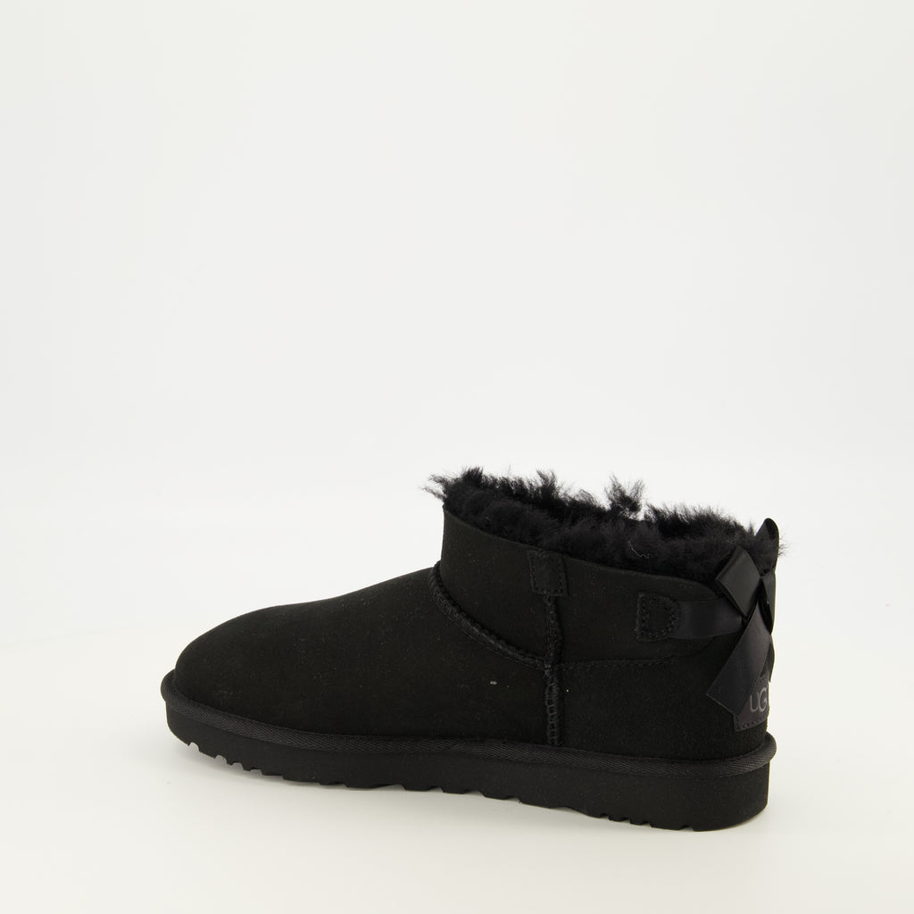 Bottines Bottes Ultra Mini Bailey Bow noir Ugg Noir Femme