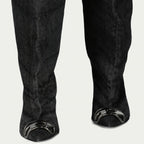 Imagem das botas acima do joelho D-Venus em denim da marca Diesel para Mulheres - Temporada Outono-Inverno 2025 - Vista detalhada de cima
