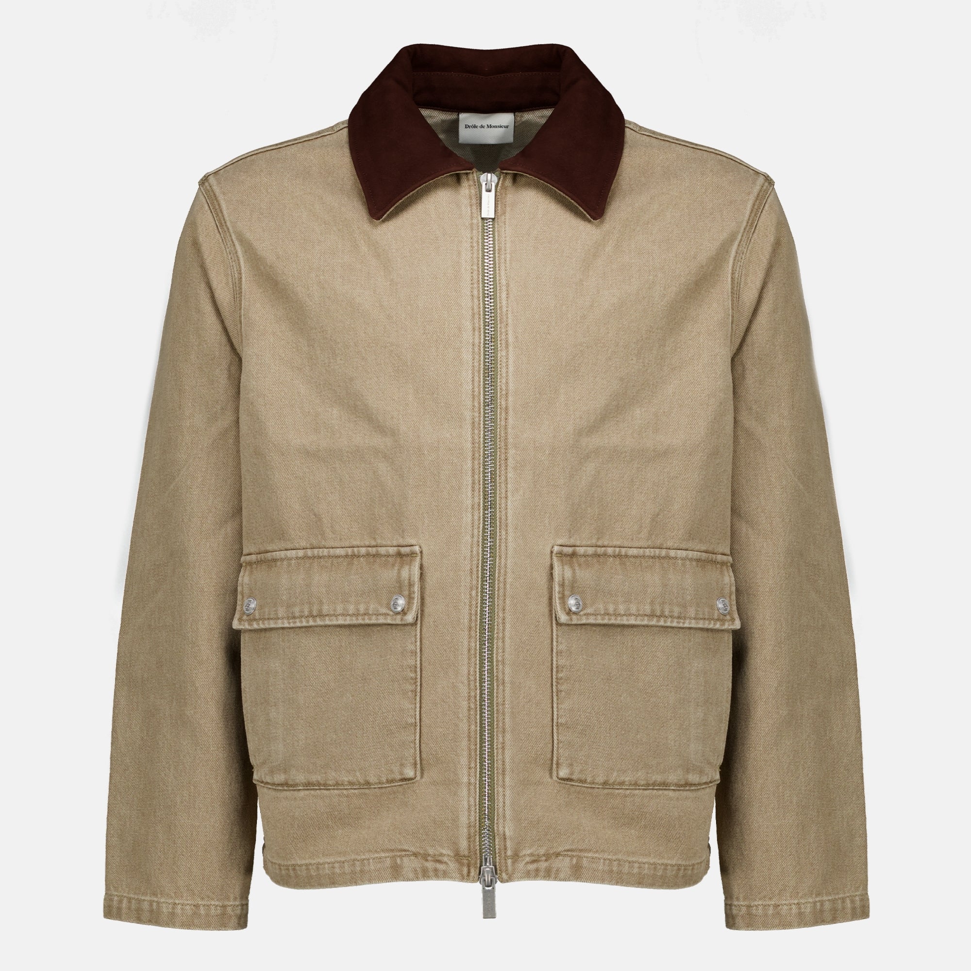 Vestes Khaki Denim Jacket Drole De Monsieur Beige Homme