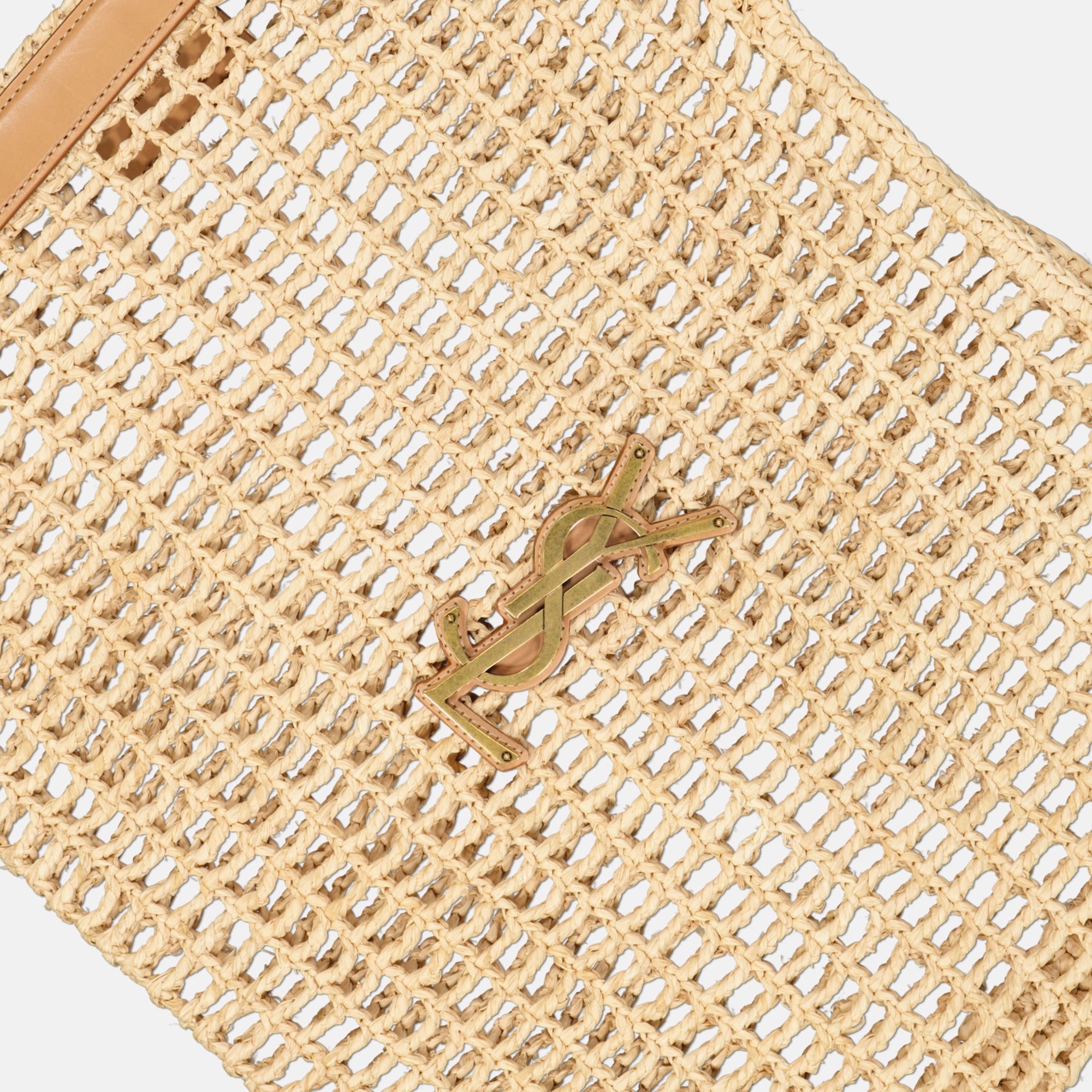 Sacs cabas Sac Oxalis en raphia Saint Laurent Beige Femme