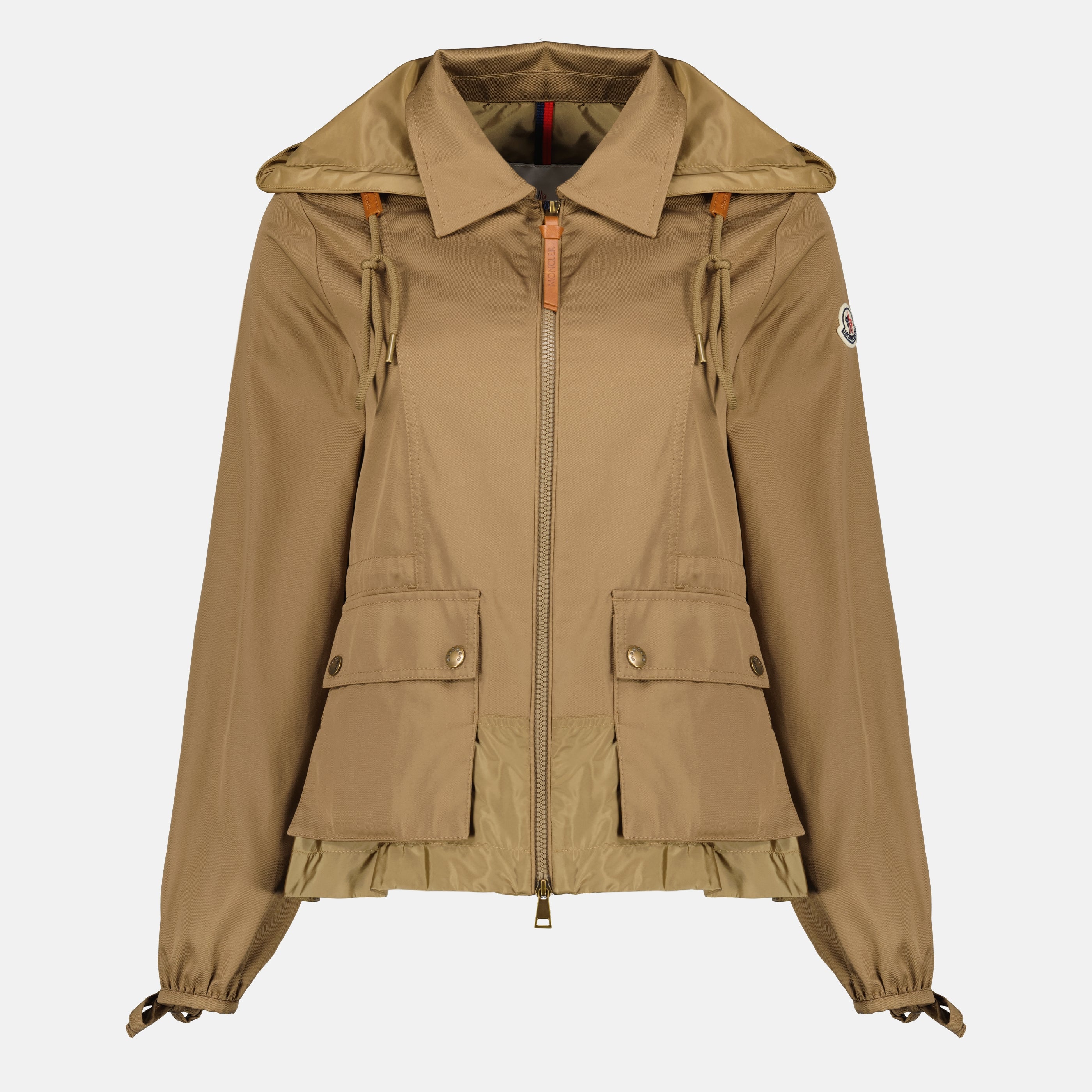 Vestes Veste à capuche Adenium en gabardine de coton Moncler Marron Femme