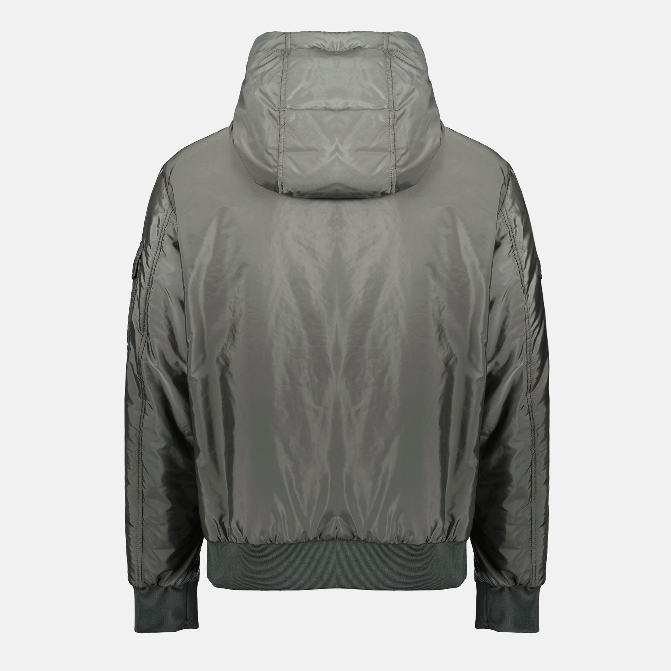 Image of the Moncler brand Poiliot gray bomber jacket for Men - Fall-Winter 2025 Season - Back View