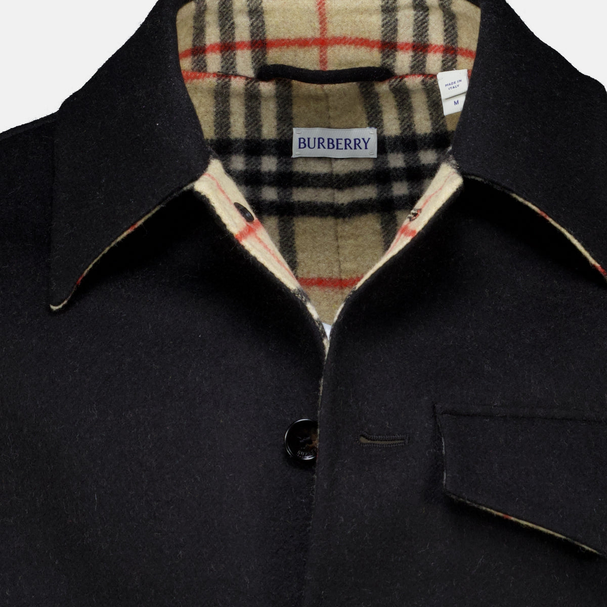 Vestes Surchemise Thorn en laine Burberry Noir Homme
