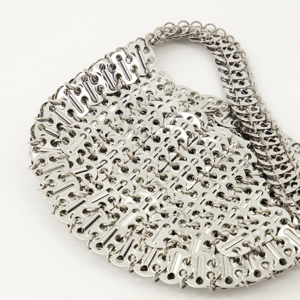 Handtaschen und schultertaschen Ikonische 1969 Moon Bag Rabanne Silber Femme