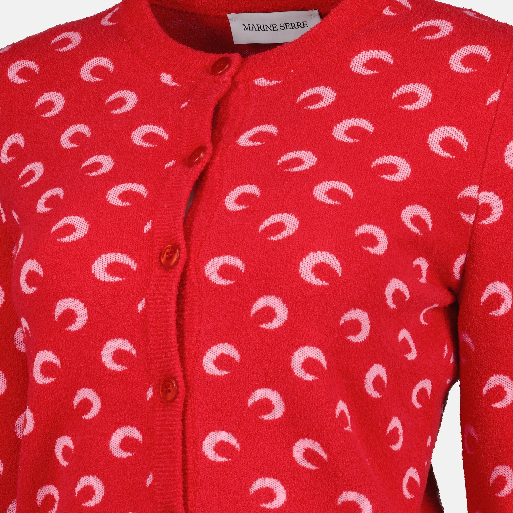 Maille ムーン ブークレ カーディガン レッド Marine Serre Rouge Femme