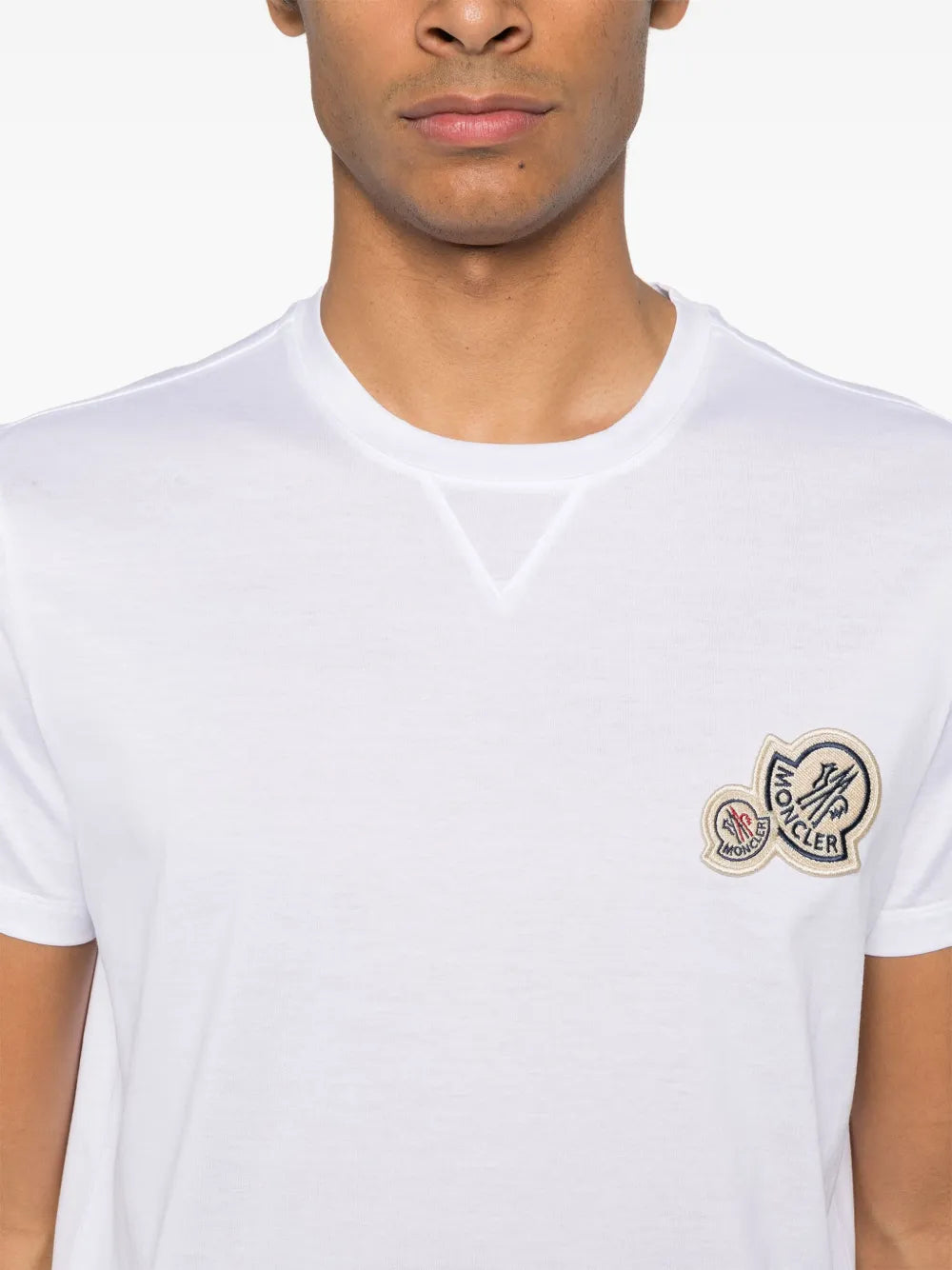 T-shirt T-Shirt con Doppio Logo Moncler Bianco Homme