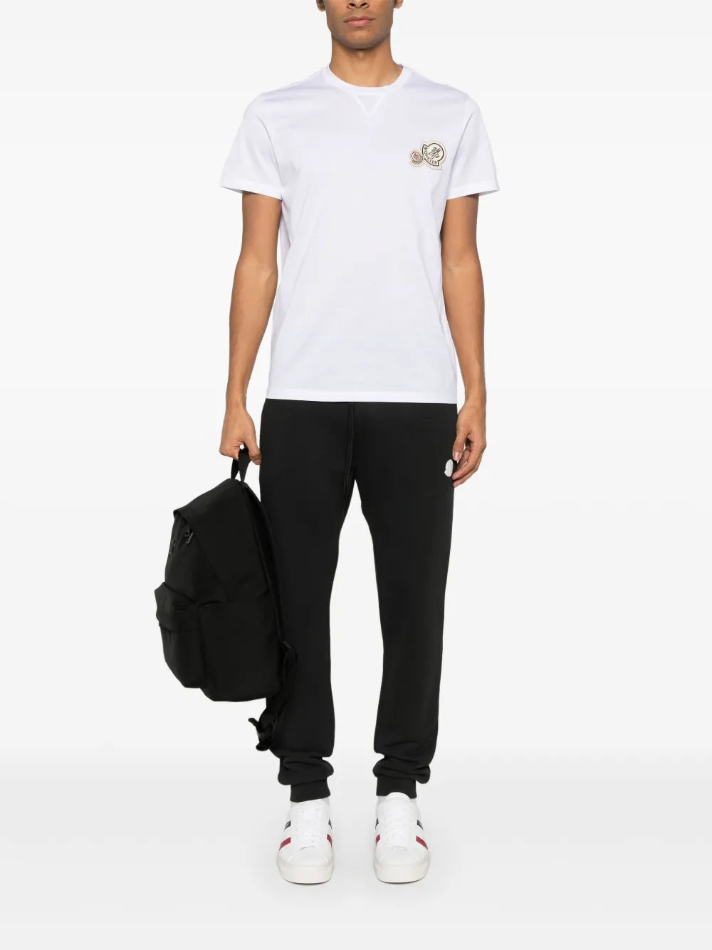 T-shirt T-Shirt con Doppio Logo Moncler Bianco Homme