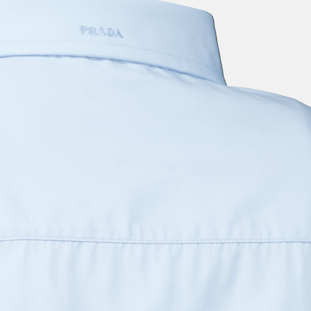 Chemises Oversized Blau Popeline Hemd Prada Bleu Femme