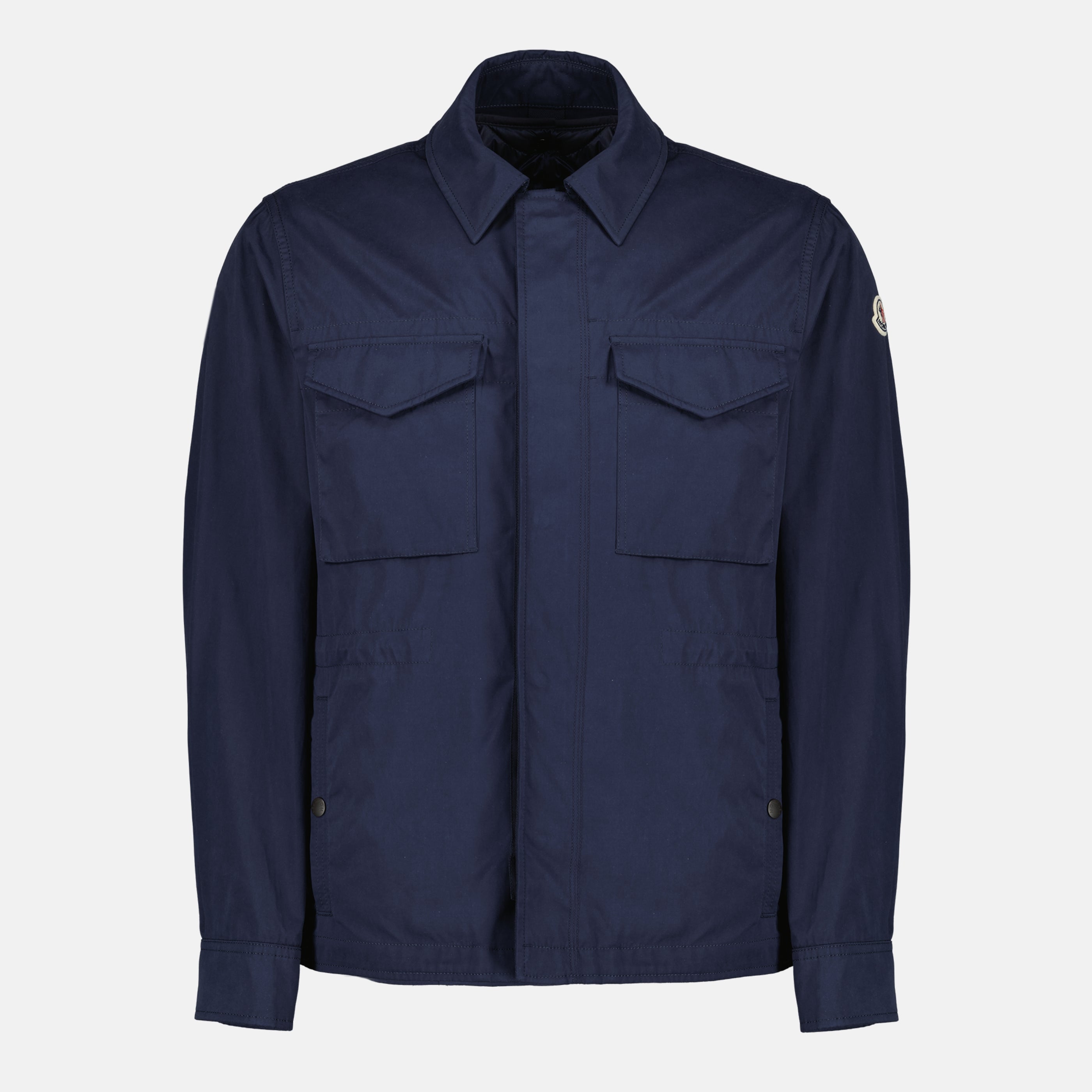 Image of the reversible Roquille navy blue shirt jacket by Moncler for Men - Spring-Summer 2026 - Front view