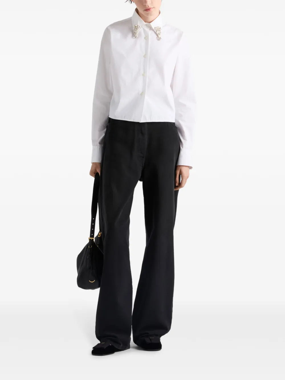Shirts Embroidered Shirt Prada White Femme