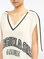 Abiti Abito Senza Maniche in Maglia Mm6 Bianco Femme
