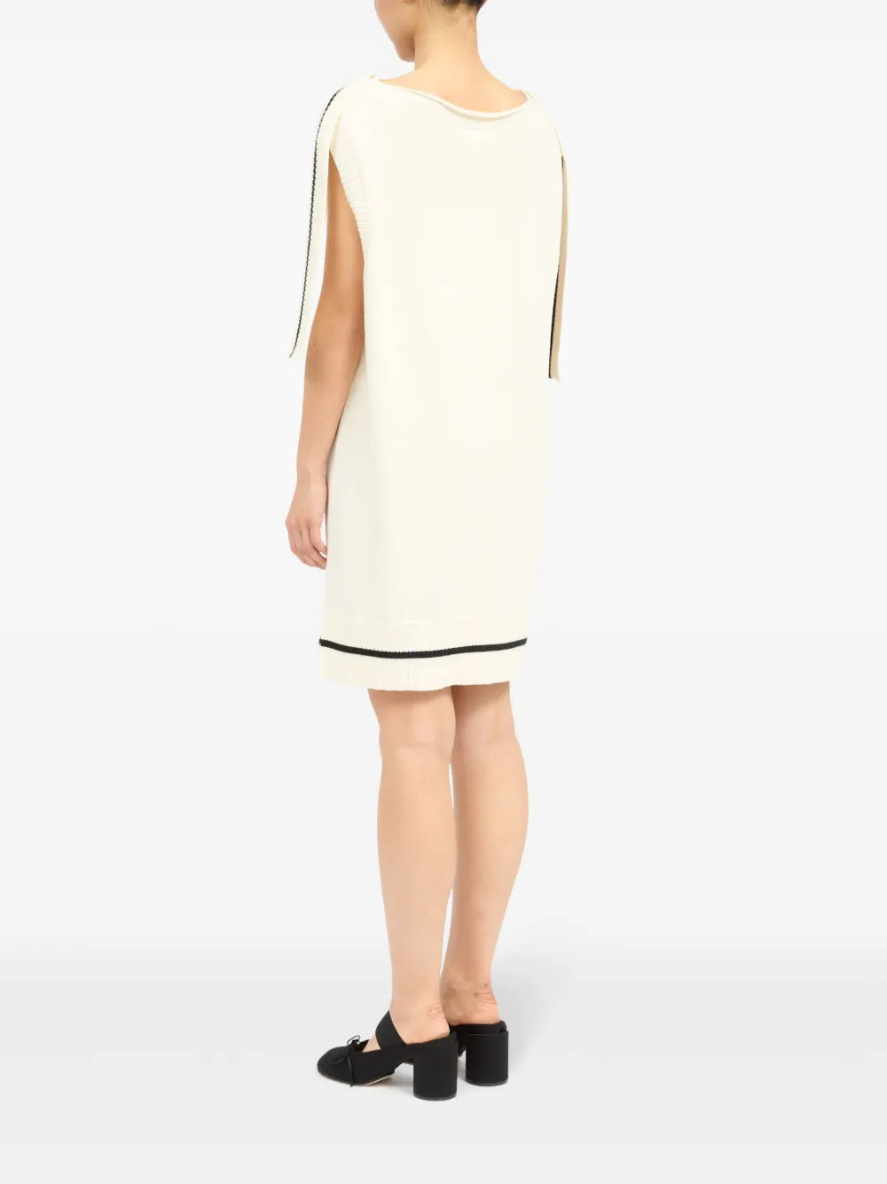 Abiti Abito Senza Maniche in Maglia Mm6 Bianco Femme