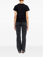 Camisetas Camiseta Numérica con Flecos Mm6 Negro Femme