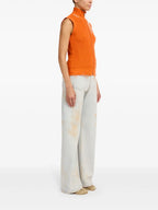 Jacken Ärmellose Strickweste Mm6 Orange Femme