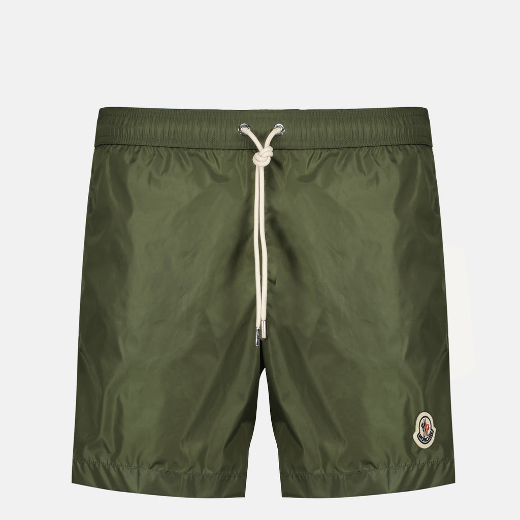 Beachwear Kaki-besetzte Nylon-Badehose Moncler Kaki Homme