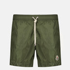 Beachwear Shorts de baño de nylon con detalles en kaki Moncler Kaki Homme