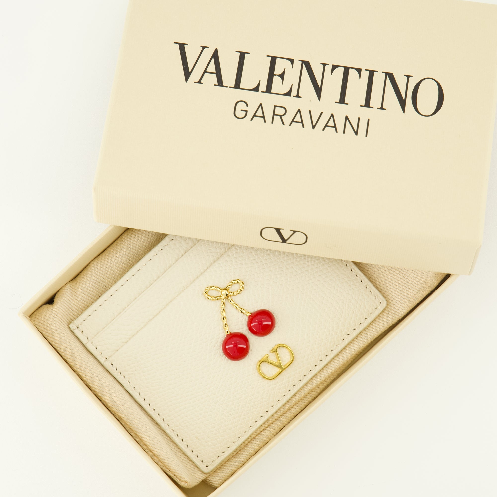 Petite maroquinerie Portefeuille Cherryfic beige Valentino Garavani Beige Femme