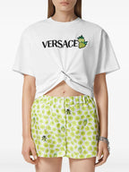 T-shirts T-shirt crop fraises Versace Blanc Femme