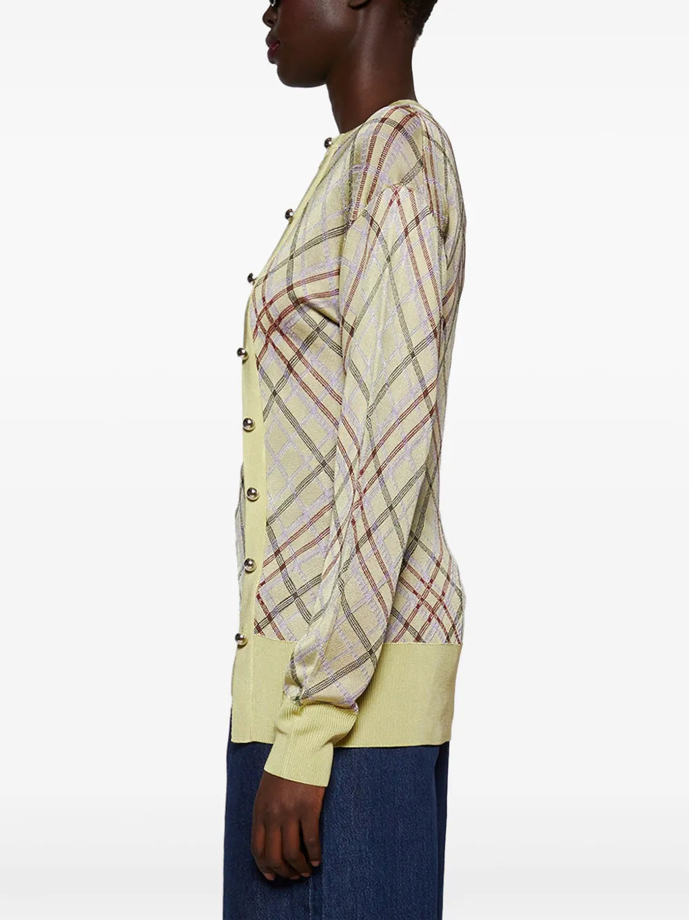 니트웨어 체크 패딩 조끼 Rabanne 녹색 Femme