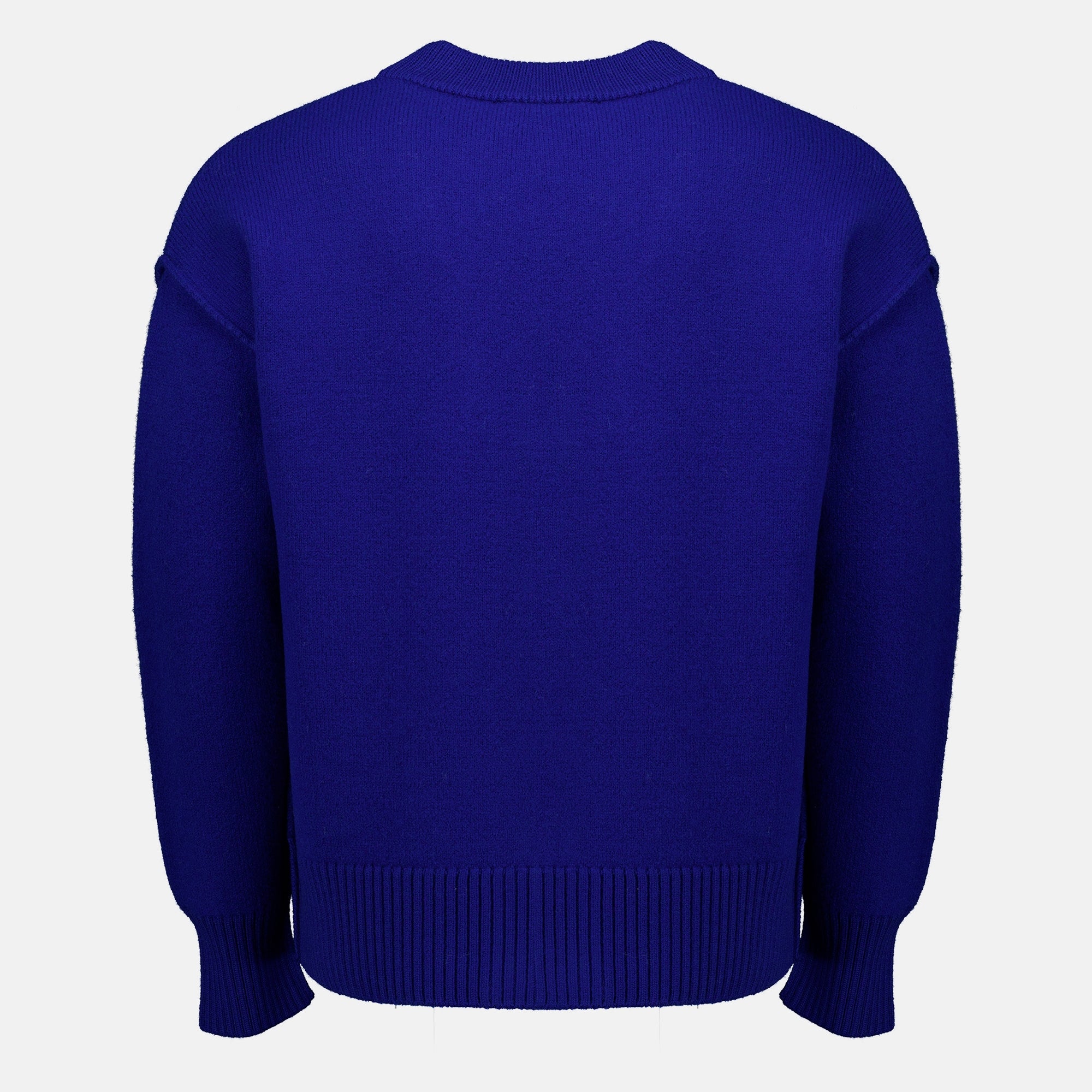 Maille AMI Heart Cardigan in Electric Blue Wool Ami PARIS Bleu foncé Unisexe