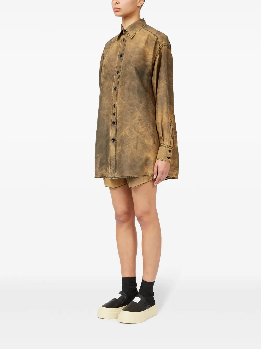 Hemden Langarmhemd mit gewaschenem Effekt Mm6 Braun Femme