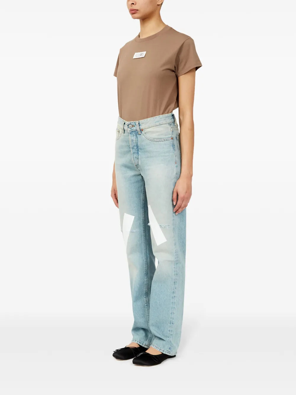 Hosen Tape Band Jeans Mm6 Blau Femme