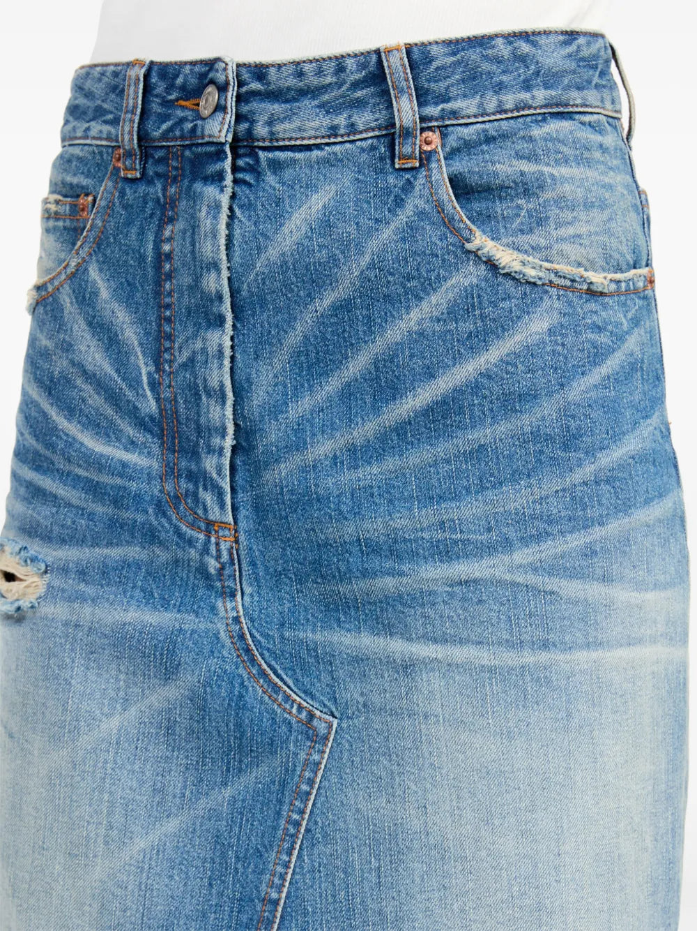 Röcke Abgenutzter langer Rock Mm6 Blau Femme