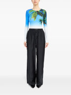 Pantalones Pantalones de Seda Mm6 Negro Femme