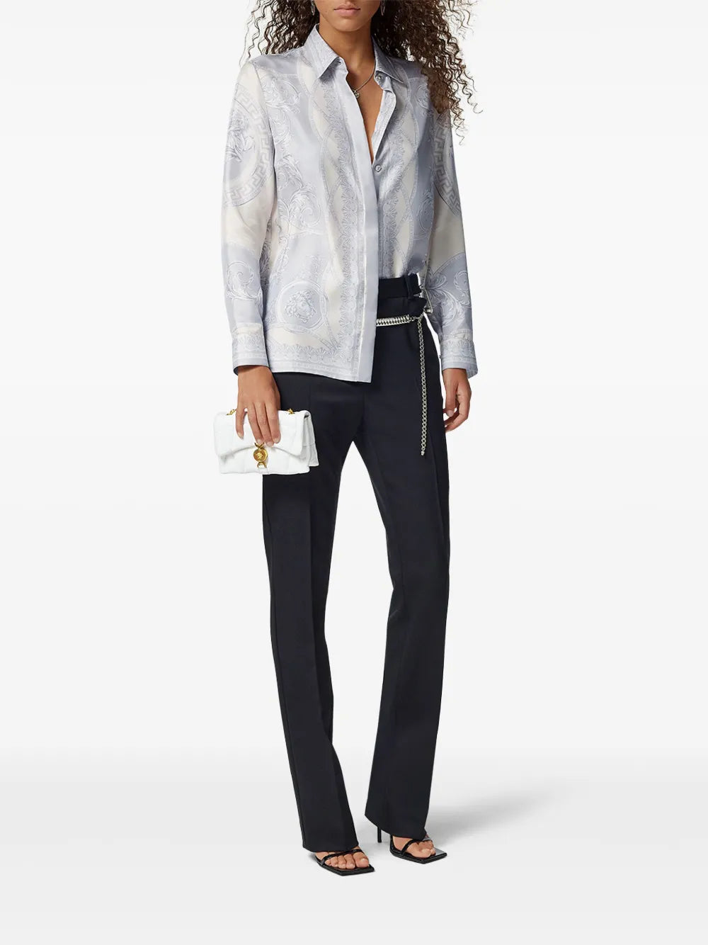 Shirts Barocco Silk Shirt Versace Gray Femme