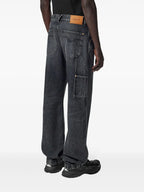 Pantalones Jeans Cargo Gris Versace Negro Homme