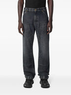 Pantalones Jeans Cargo Gris Versace Negro Homme