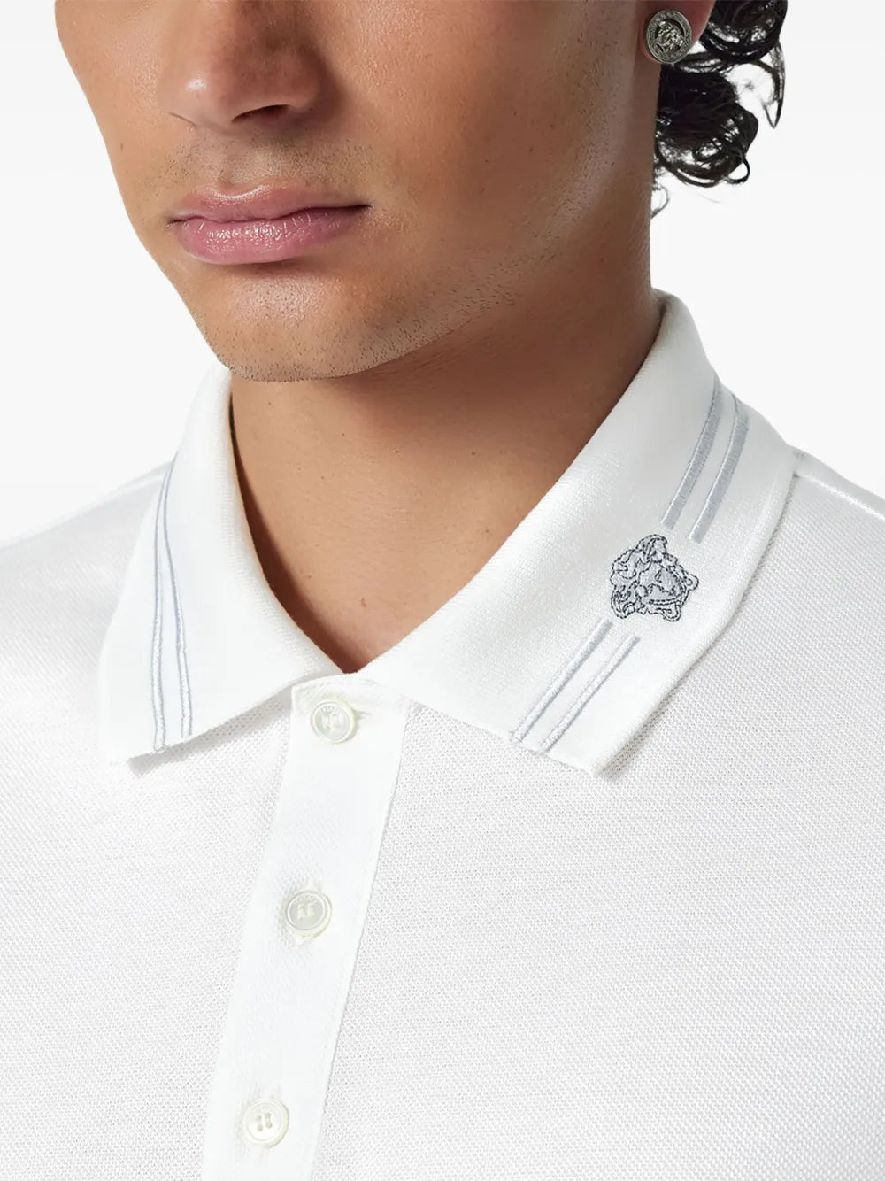 Polos Polo Medusa Versace Blanc Homme