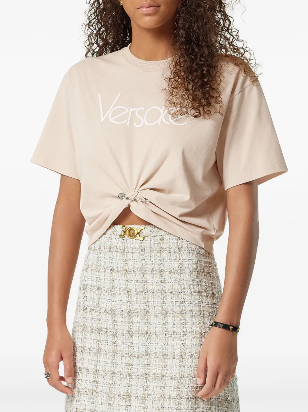 T-shirts T-court Safety Pin Versace Beige Femme
