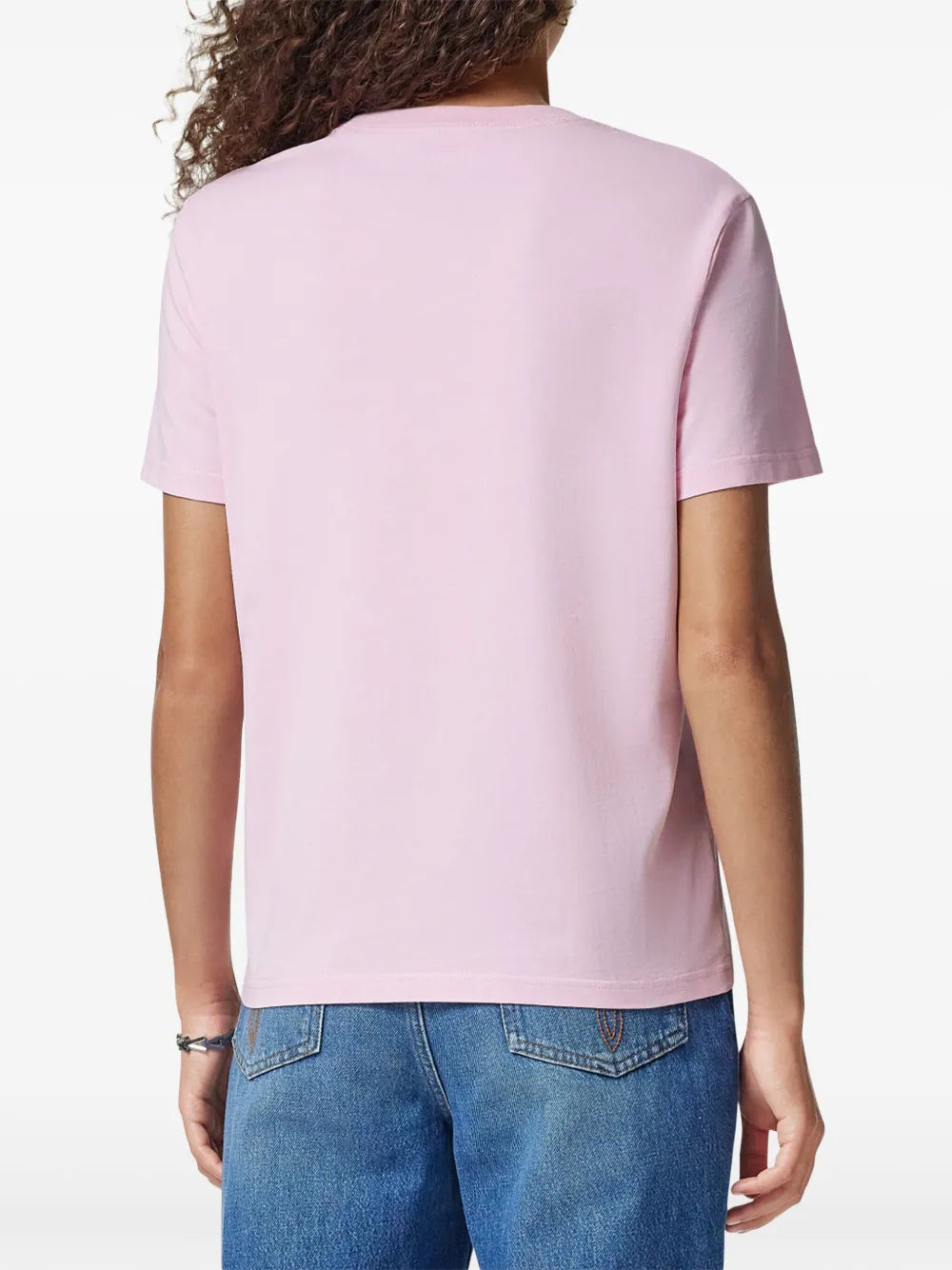T-Shirts Gesticktes Logo T-Shirt Versace Rosa Femme
