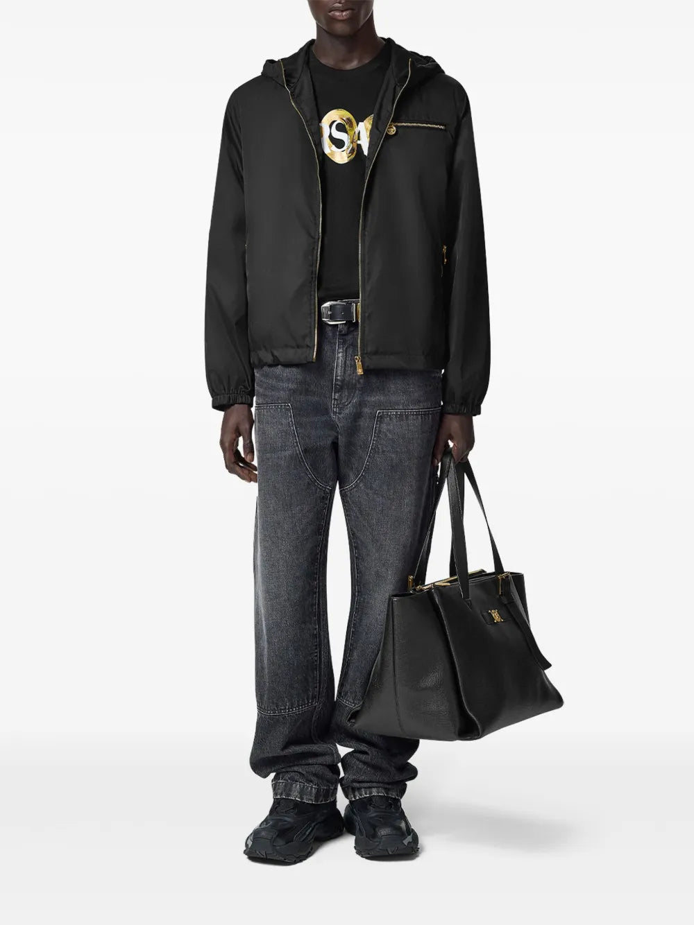 Giacche Giacca a vento in nylon Versace Nero Homme