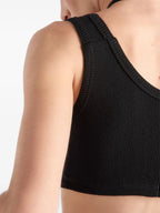 Top Bra con Logo Prada Nero Femme